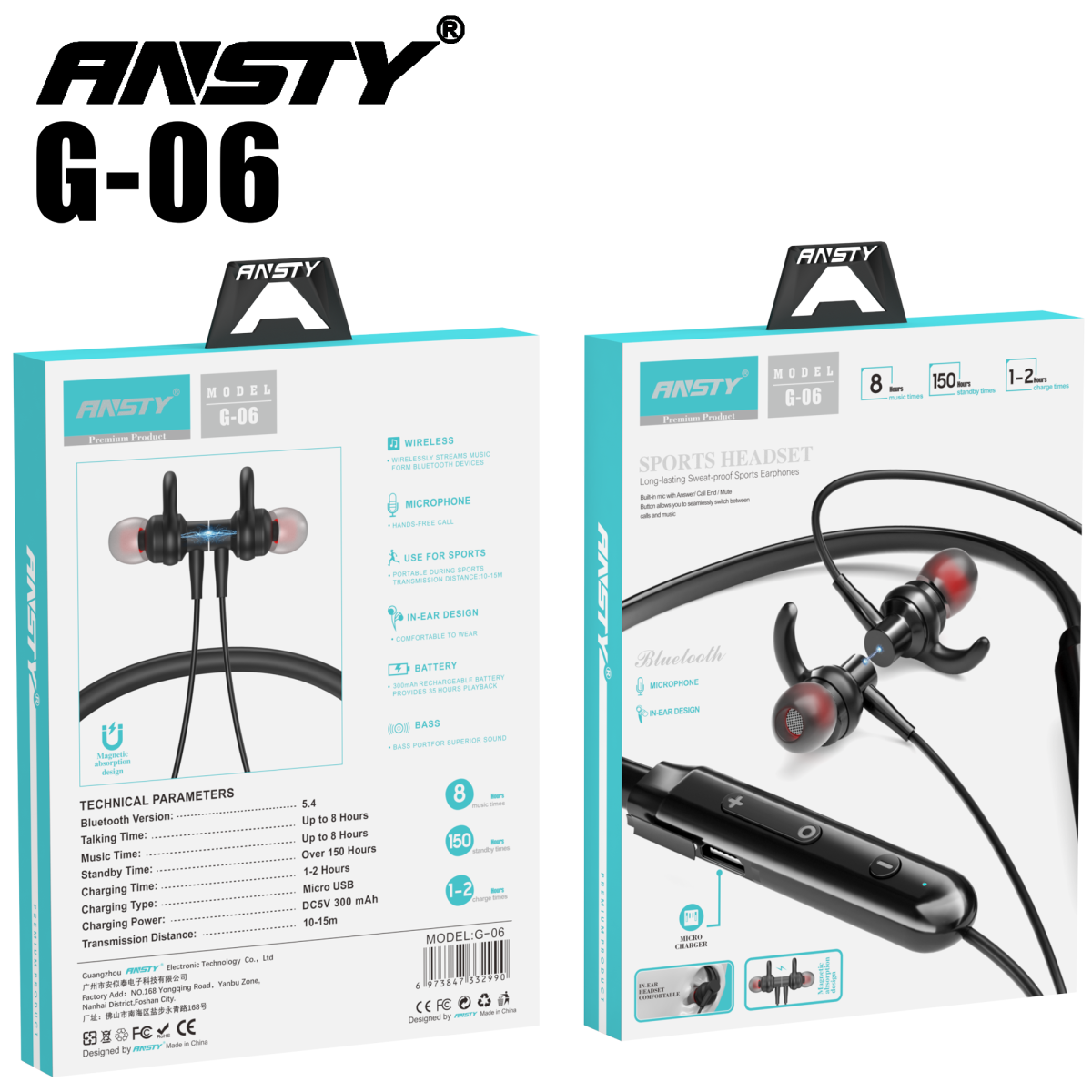 Magnet Wireless Neckband Blutooth Handfree View