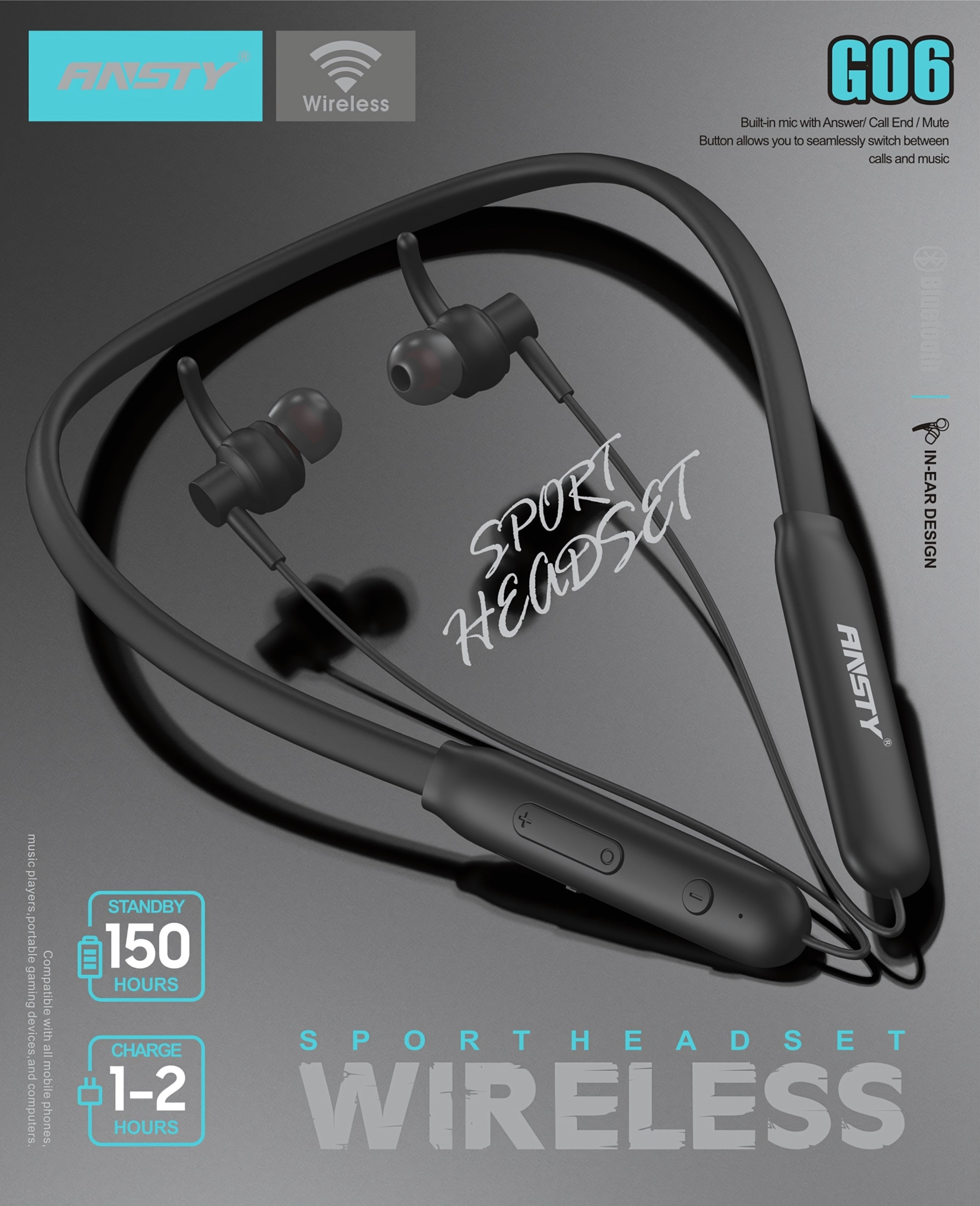 Magnet Wireless Neckband Blutooth Handfree View