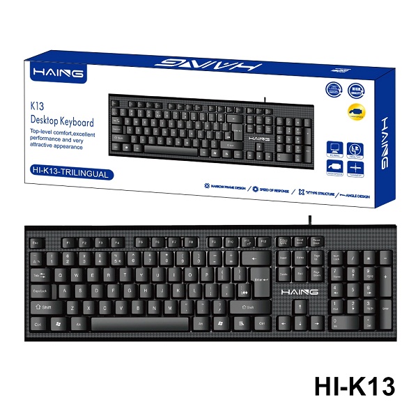 HAING K13 Trilingual USB Wired Keyboard - Top Quality Keyboards in Sri Lanka