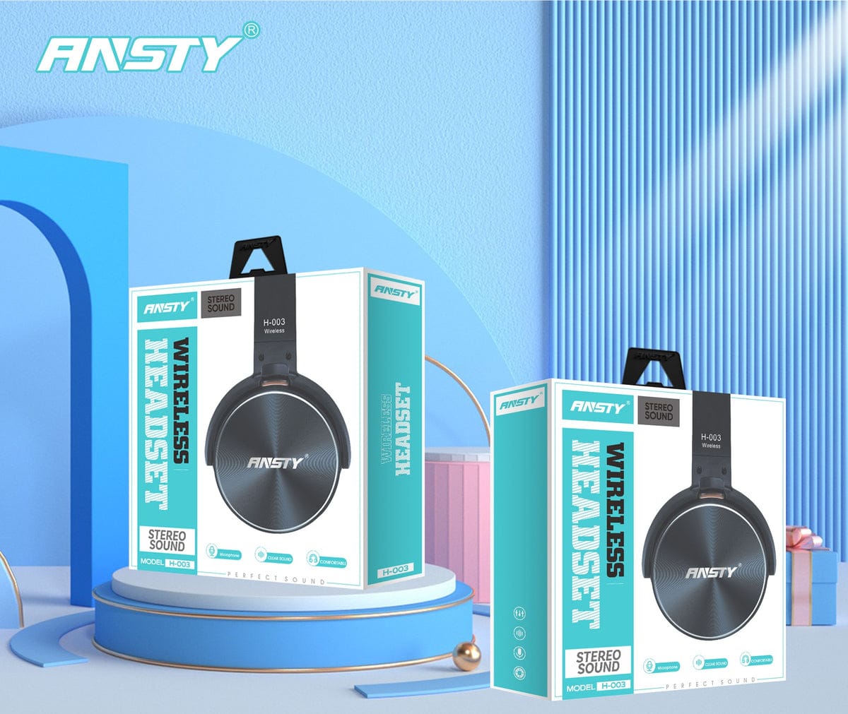Ansty Bluetooth Headset HF H-003 Headphone - ANSTY Headsets in Sri Lanka